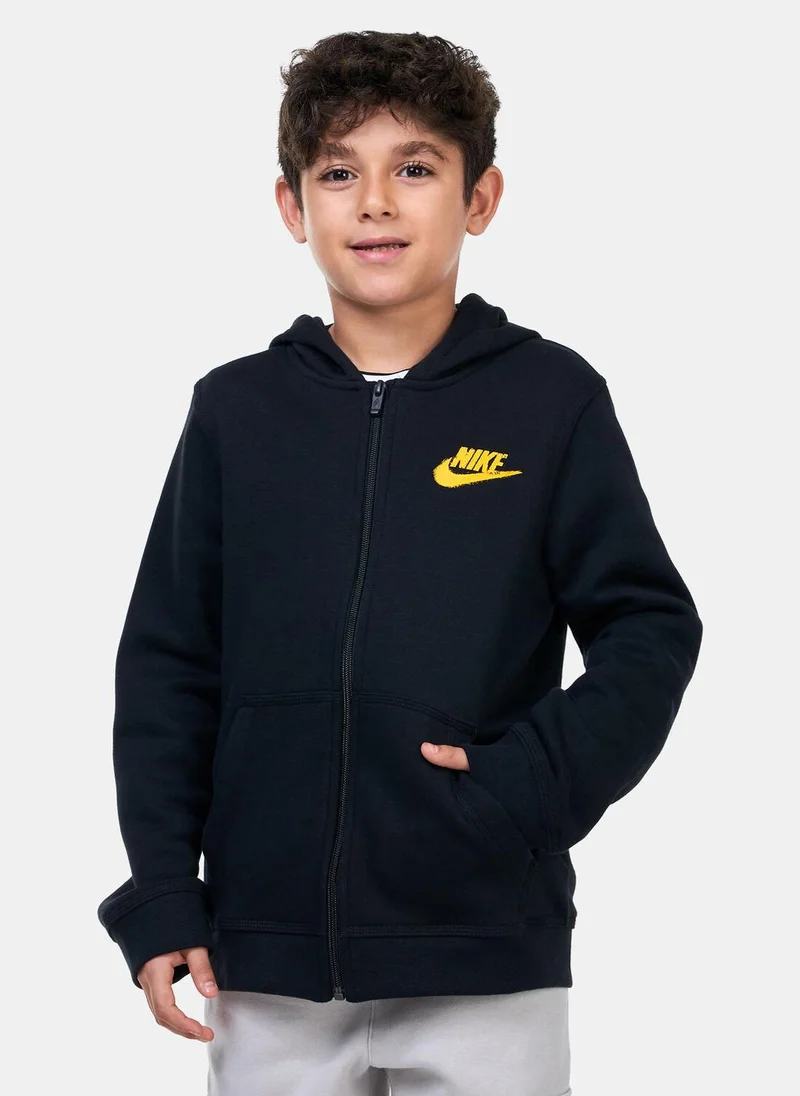 نايكي Kids' Sportswear Fleece Full-Zip Graphic Hoodie