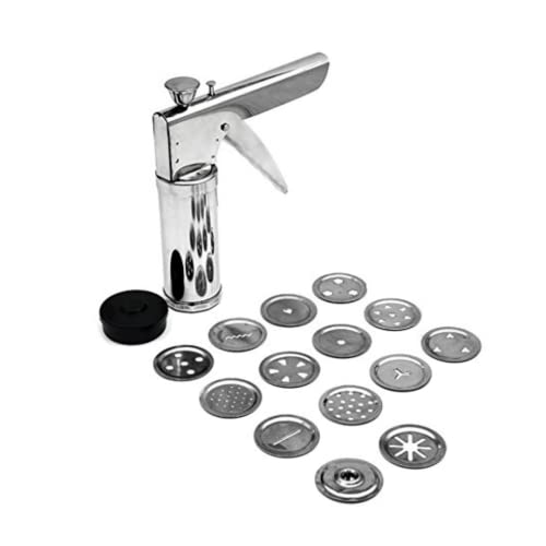 Suzec Stainless Steel Bhujiya Maker Press with Different Types of Jalies, 15 Piece - Image 1