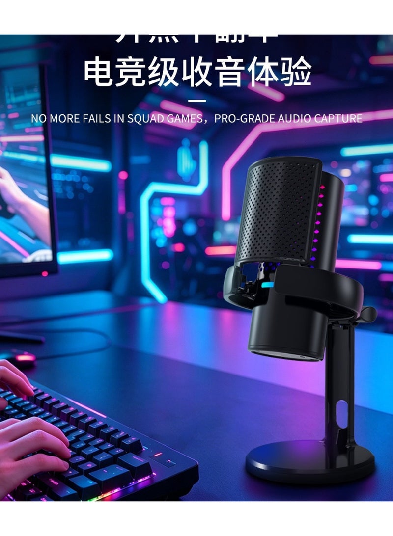 ميكروفون مكثف مكتبي ZFSZ M22 RGB، ميكروفون بث USB-C بتوصيل وتشغيل فوري - Image 4