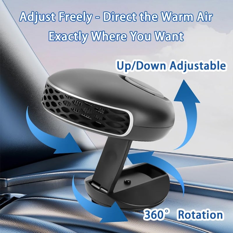 Car Heater for Suzuki Liana A6, 2-in-1 Heating & Cooling, 360° Rotatable Adjustable Base, Windshield Defroster & Defogger, Winter Car Heater,24V - Image 4