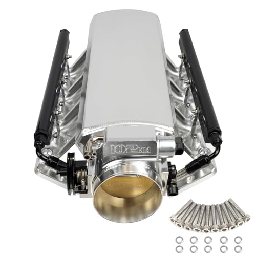 Htostar Racing For LS Intake Manifold Compatible with LS1 LS2 LS6 of cathedral port heads with Drive by Cable Throttle Body Compatible with Chevy Cadillac Pontiac Aluminum (102mm) - Image 1