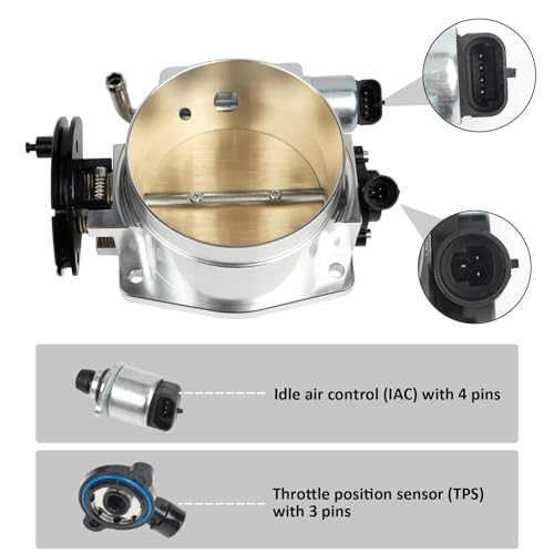 Htostar Racing For LS Intake Manifold Compatible with LS1 LS2 LS6 of cathedral port heads with Drive by Cable Throttle Body Compatible with Chevy Cadillac Pontiac Aluminum (102mm) - Image 4