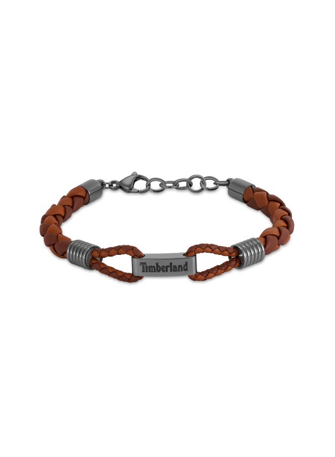 Timberland Peakspeed Dark Brown Leather Bracelet for Men - Image 1