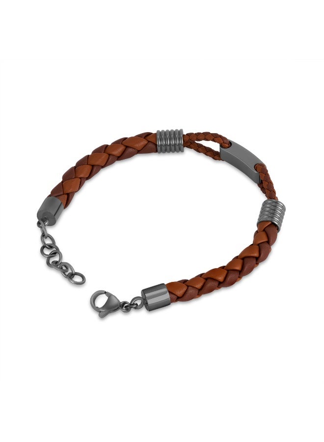 Timberland Peakspeed Dark Brown Leather Bracelet for Men - Image 3