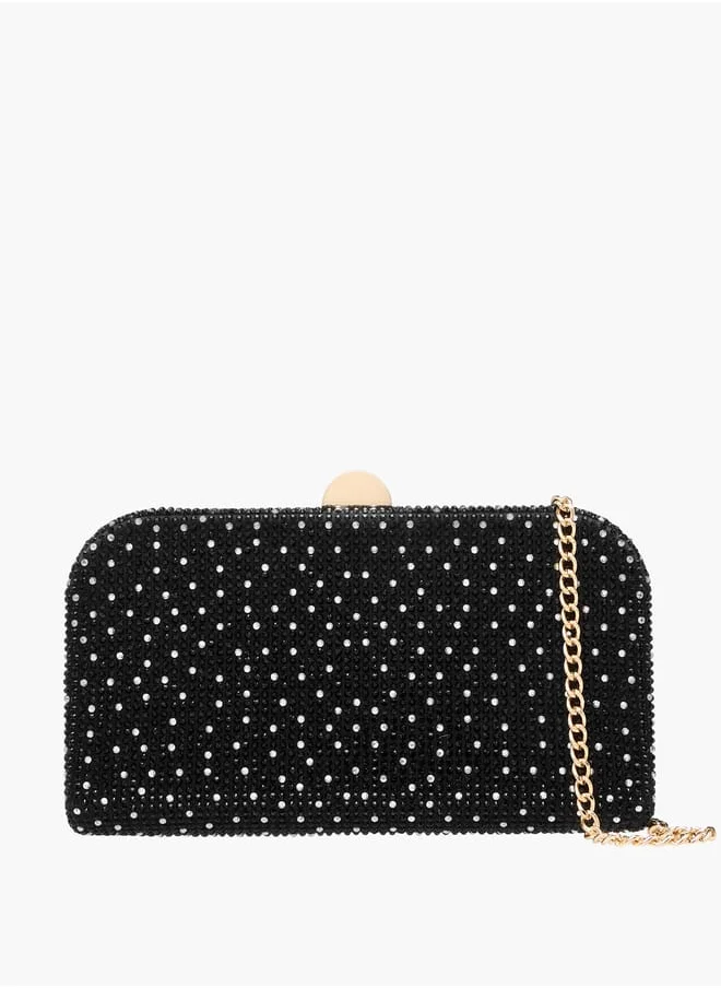 فلورا بيلا من شو إكسبرس Women Studded Clutch with Chain Strap and Flap Closure