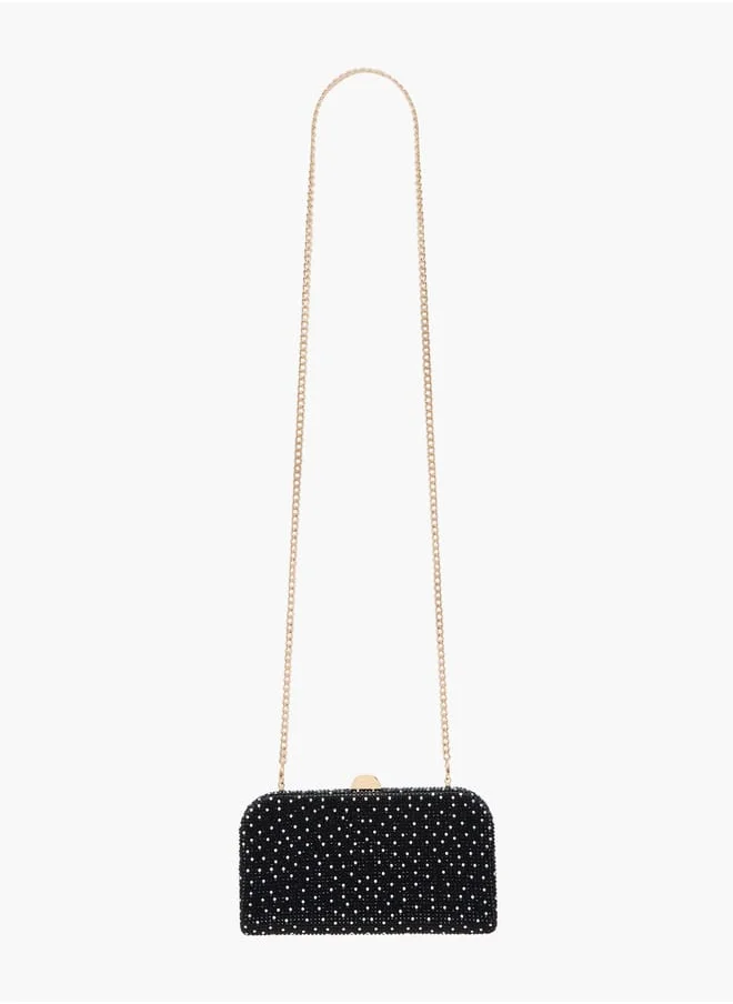 فلورا بيلا من شو إكسبرس Women Studded Clutch with Chain Strap and Flap Closure