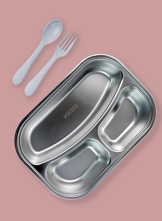 LITTLE SURPRISE BOX Little Surprise Box,3 Sections Olive Dino Stainless Steel Lunch Box For Kids - Image 5
