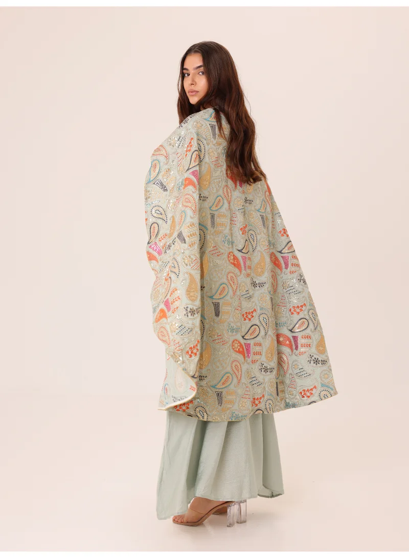 IKKXA  Floral Embroidery Luxury Cape Jalabiya for Women | Best Price UAE