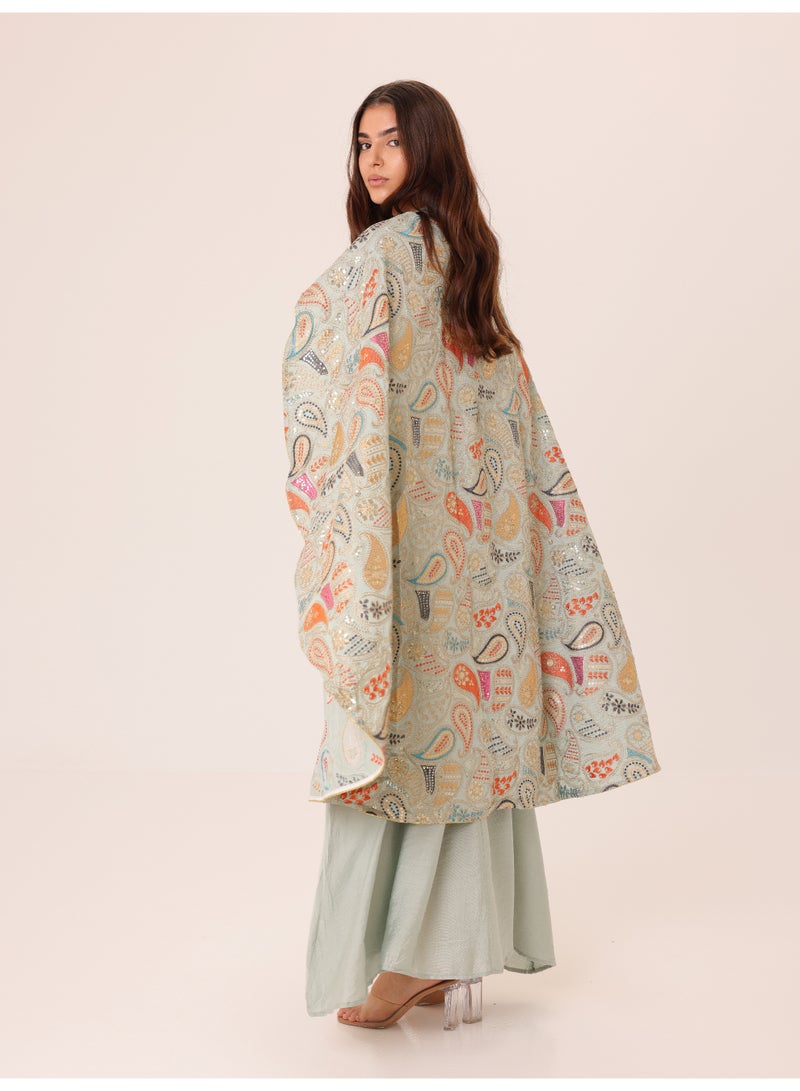 اكسا جلابية فاخرة مطرزة بالورود - Image 5