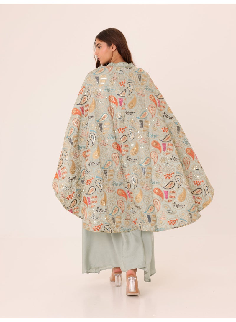 اكسا جلابية فاخرة مطرزة بالورود - Image 2