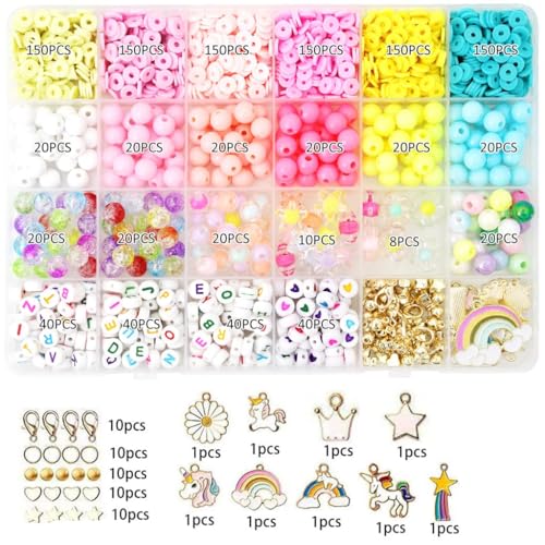 KRySt Unicorn Bracelet Making Set for Girls | DIY Jewellery Craft Kit for Kids | Creative Bead Bracelet Making Box | Art & Craft Toy Gift for Girls Age 6–12 Years (Multiple Charms - Unicorn, Rainbow, Starts, Hearts and much more) - Image 3