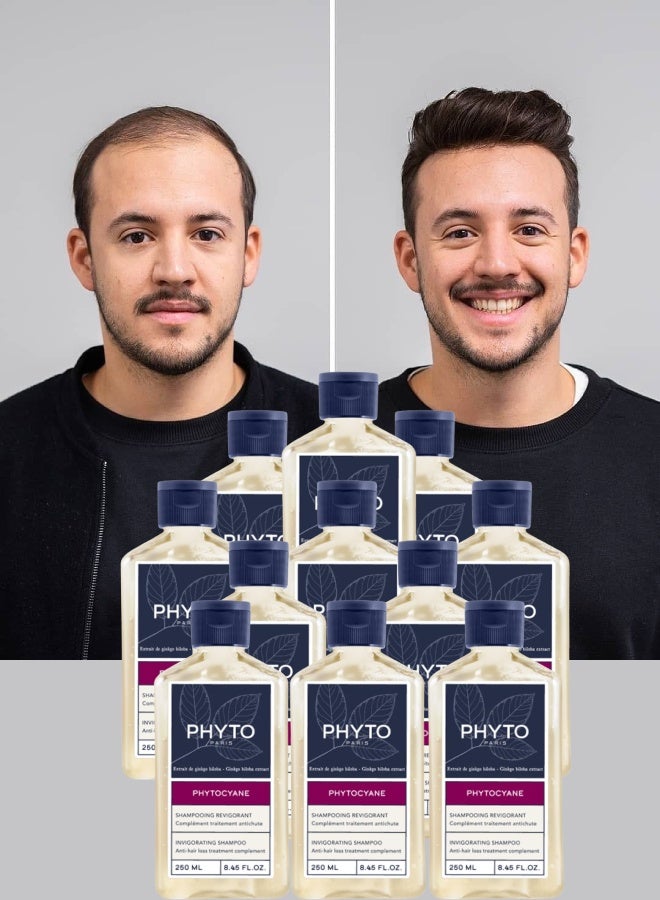 Phyto 11 Pieces Phyto Paris Hair Loss Shampoo Women And Men Invigorating 250ML - Image 1