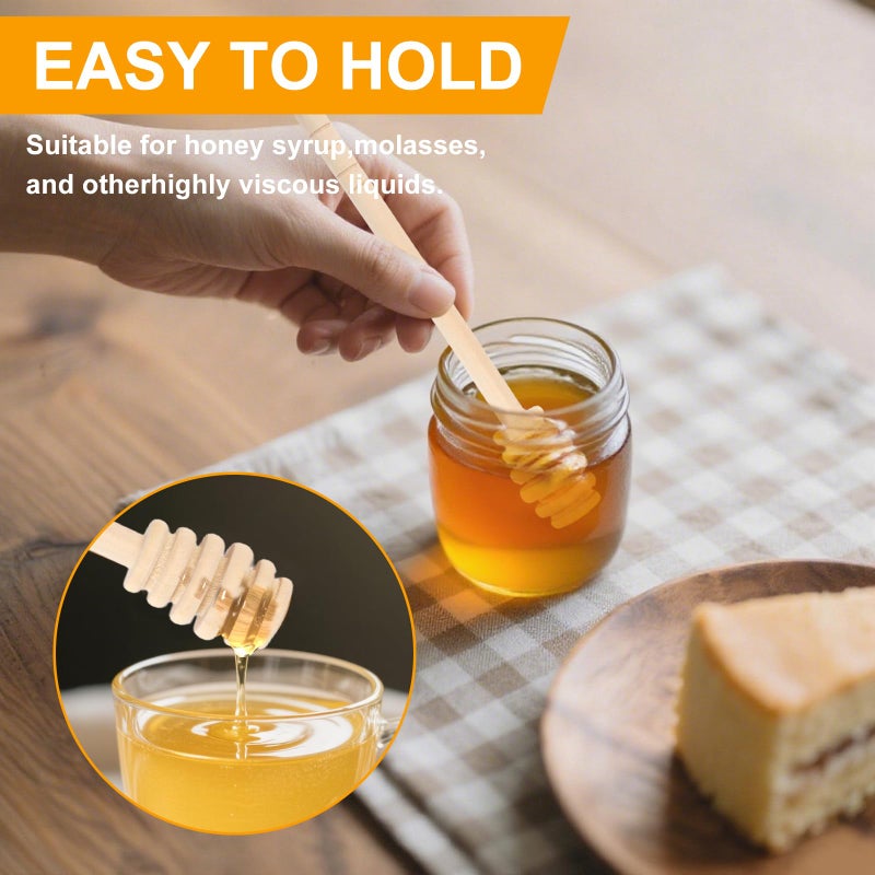 Ninsula 8Pcs Wooden Honey Dipper Set  6.2 Inch Honey Dipper Sticks Honey Spoon  Mini Honeycomb Stick For Evenly Drizzling Honey Over Food And Wedding Party Gift - Image 4