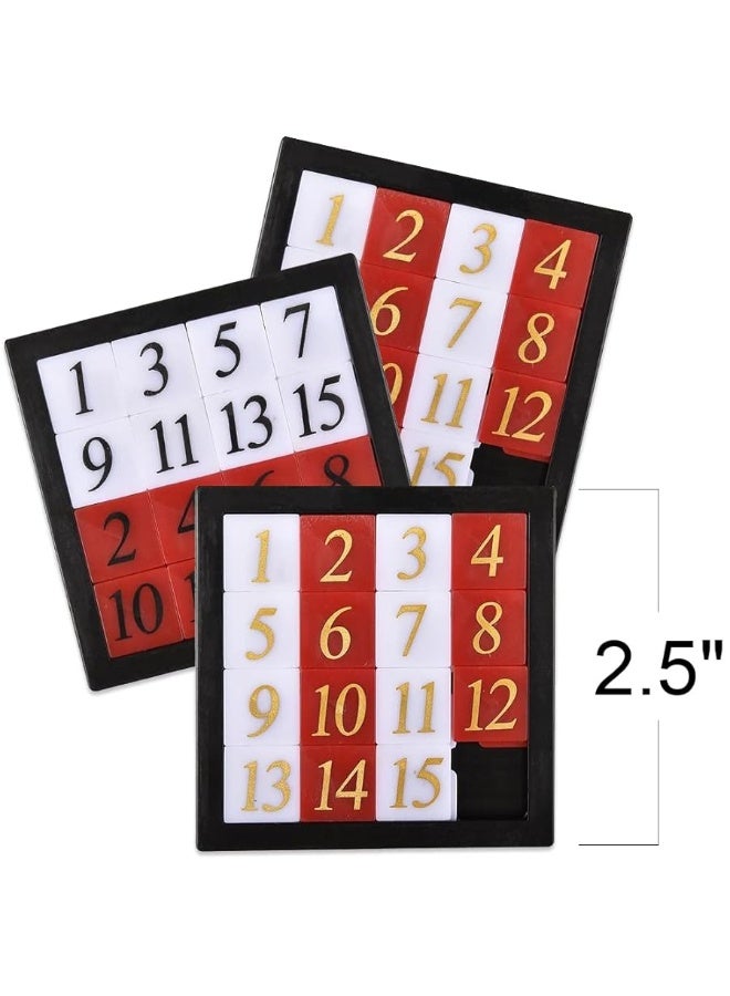 Gamie Number Slide Puzzles for Kids, Set of 24, Pocket-Sized Brain Teaser Puzzles, Number Learning Educational Toys for Kids, Great as Goodie Bag Stuffers, Party Favors, and Teacher Awards - Image 1