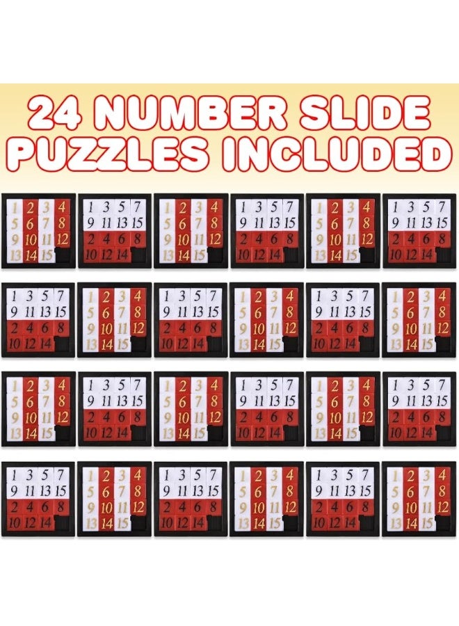 Gamie Number Slide Puzzles for Kids, Set of 24, Pocket-Sized Brain Teaser Puzzles, Number Learning Educational Toys for Kids, Great as Goodie Bag Stuffers, Party Favors, and Teacher Awards - Image 3