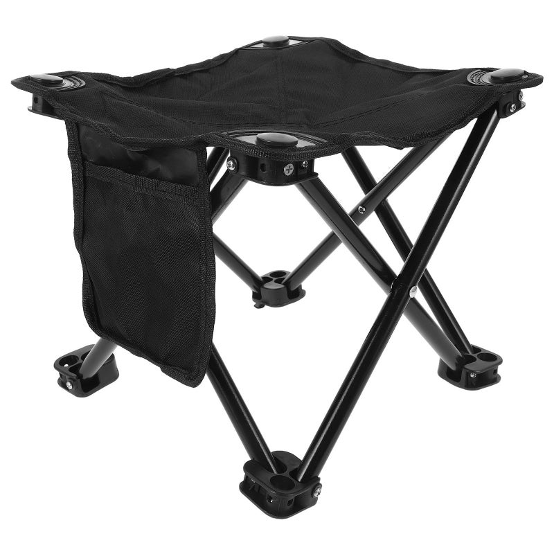 Alipis Portable Folding Camping Stool Large Size with Side Pocket for Outdoor Fishing Hiking Picnic - Image 2