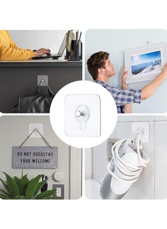 HaHaHai 18 Pieces Picture Hangers, Self Adhesive Picture Hooks,  Waterproof Adhesive Wall Hooks Wall Picture Hanger Heavy Duty Wall Hangers Without Nails for Hanging for Home Kitchen Bathroom Office  - Image 2