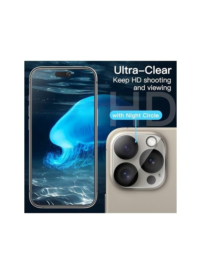 JETech Screen Protector for iPhone 15 Pro Max 6.7-Inch with Camera Lens Protector, Bubble Free, Easy Installation Tool, Tempered Glass Film, HD Clear, 3-Pack Each - Image 5