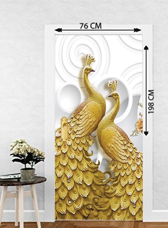 Decor Production Door Wallpaper | Strong PVC Material Decorative Sticker | Wallpaper for Home Doors/Almirah, Home Decor Items etc (Self Adhesive Door Deca, 30x76 Inch)_14 - Image 5