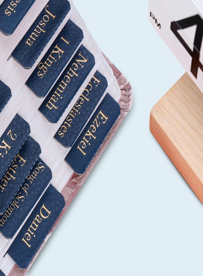 XKDOUS Leather Bible Tabs, Blue Bible Tabs for Men Women, Gold Bible Book Tabs, 66 Bible Tabs for Old and New Testament, Additional 9 Tabs (Navy Blue) - Image 5