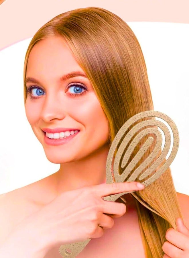 Chase Up Organic Detangling Hair Brush for Women, Men & Children - Does Not Pull on Hair - Hair Straightening Brushes for Straight, Curly & Wet Hair - Unique Spiral Hairbrush - Image 2