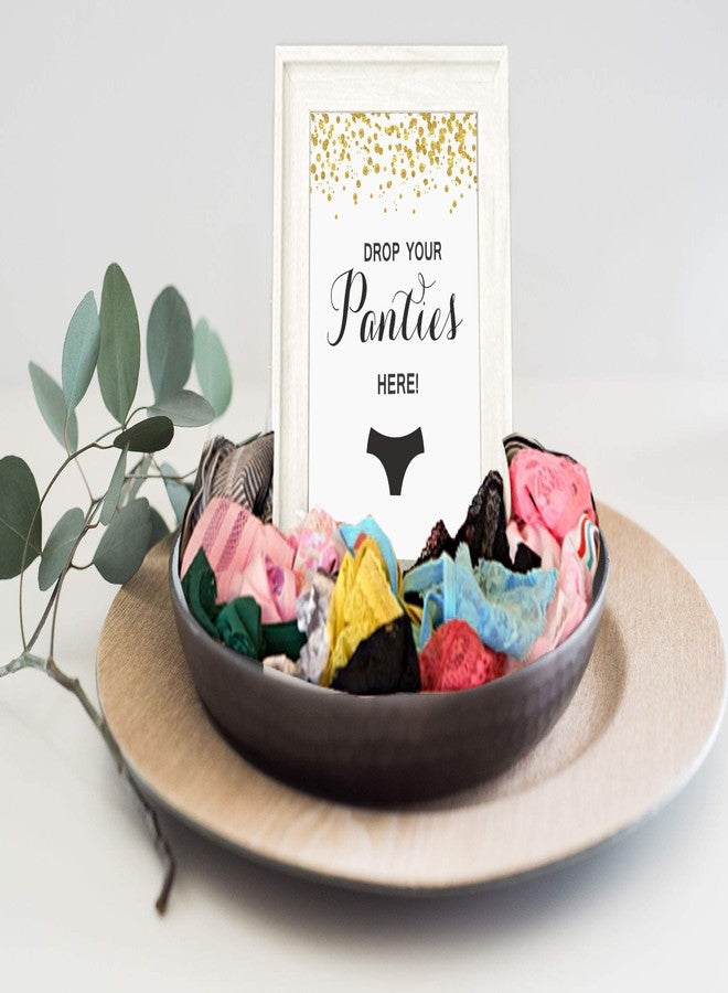 Inkdotpot Bridal Shower Game 1 Sign + 30 Size Card White Gold Confetti Girls Night Out Bachelorette Party Drop Your Panties Game - Image 3