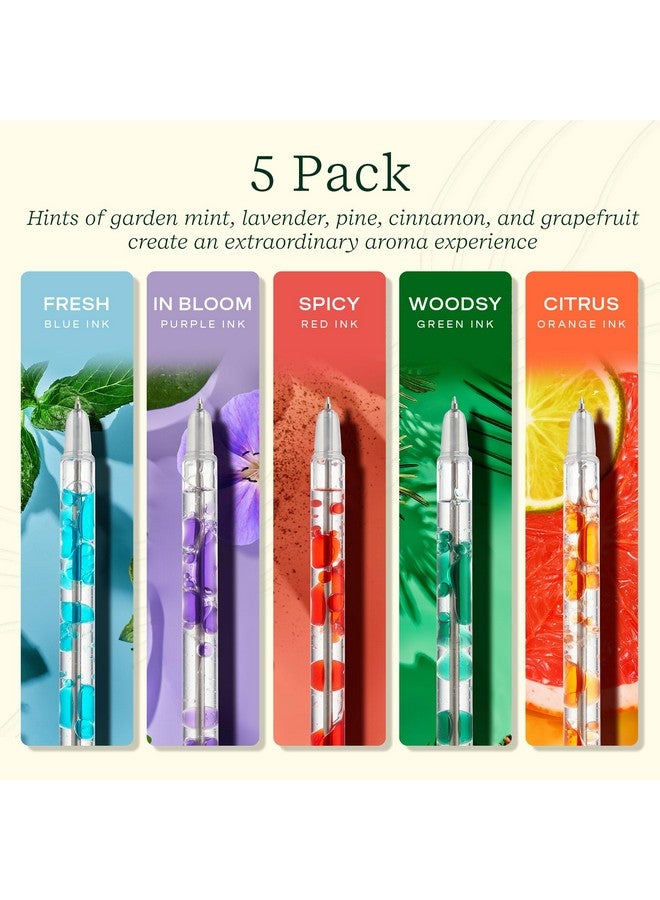 LifeLines Scented Lava Gel Pen Set, 5-Pack (Multi-Color) - 0.7Mm Colored Gel Pens Infused With Scented Essential Oil Blends & Mesmerizing Lava - School Supplies For College Kids & Adults - Image 4