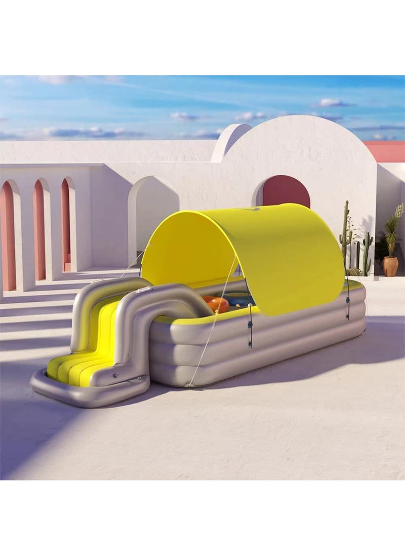 LIMOS - Inflatable Swimming Pool Play Center with Removeable Slide and Sun Shade PVC Material - Image 1