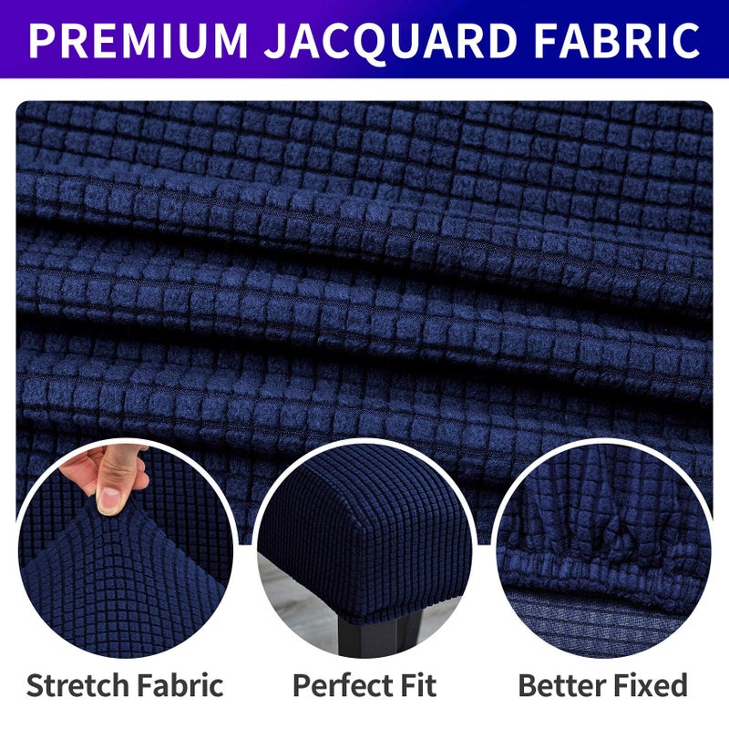 Howhic Stretch Chair Covers for Dining Room Set of 6, Removable Washable Dining Room Chair Covers, Dining Chair Slipcovers Seat Protector, Great Home Decor and Banquet Upholstery (Navy, 6 Pack) - Image 3
