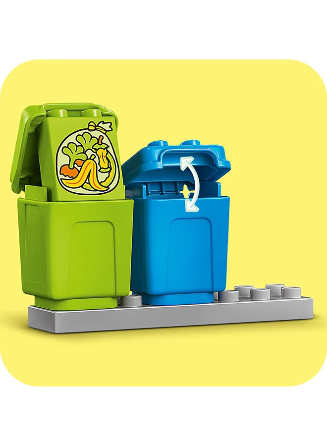 LEGO DUPLO Town Recycling Truck 10987 Building Toy Set; Creative Birthday Gift for Toddlers Aged 2+; Comes with 3 Sorting Bins for Recycling (15 Pieces)