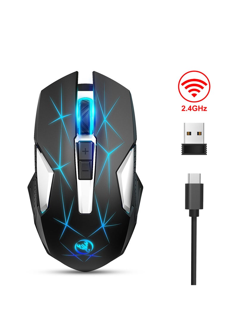 2.4G Wireless Mouse Rechargeable Wireless Gaming Mouse with 3 Adjustable DPI Suitable for Desktop Computers Laptops - Image 2