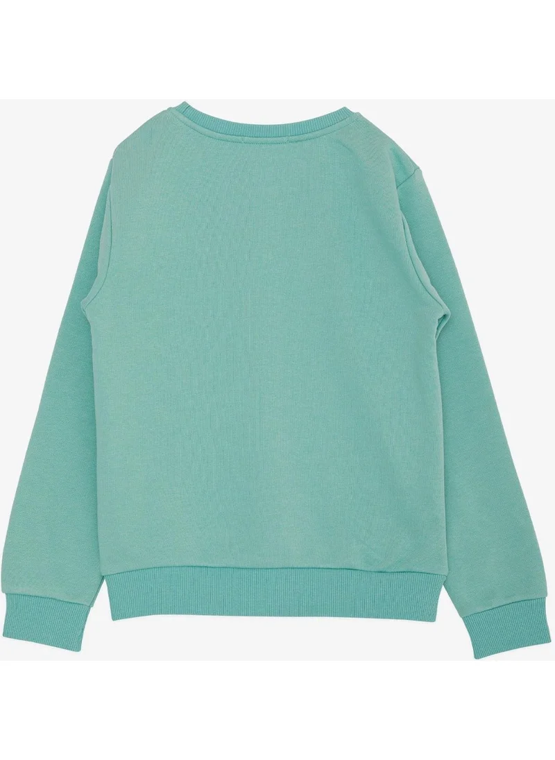 Breeze Boy's Sweatshirt with Text Printed, Age 4-8, Water Green