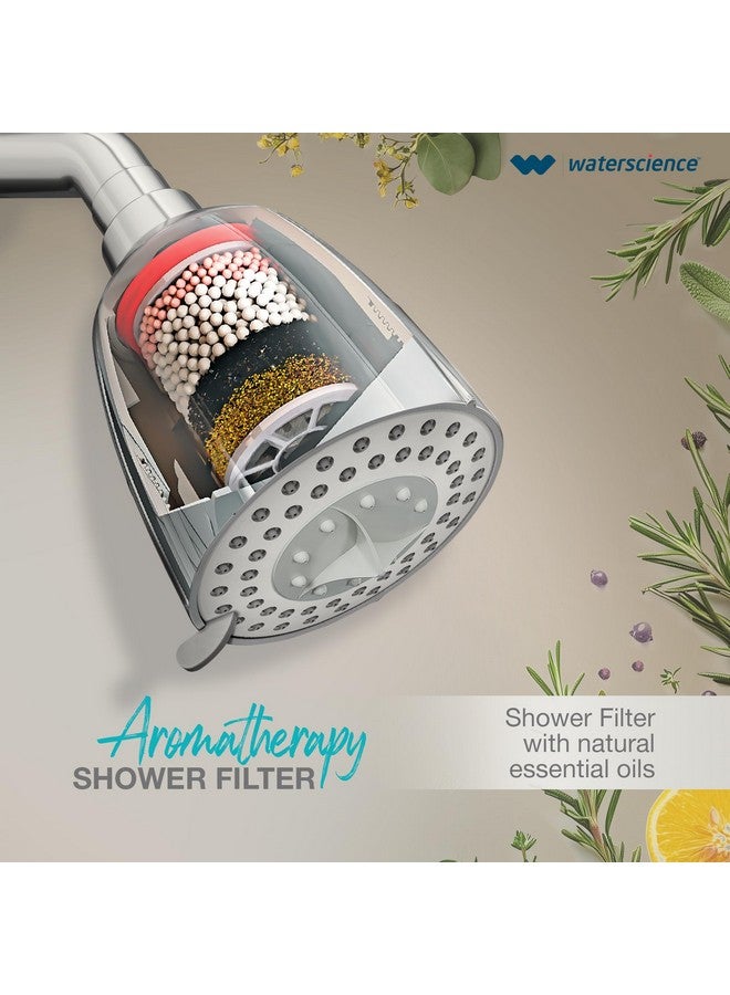 WaterScience CLEO Aromatherapy Shower Filter for Bathroom | Hard Water Softener for Bath | 5 Aroma Pads with Natural Essential Oils | Shower Head for Borewell/Tanker Water - Image 2