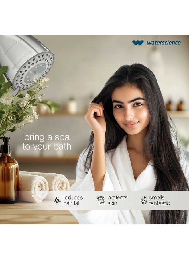 WaterScience CLEO Aromatherapy Shower Filter for Bathroom | Hard Water Softener for Bath | 5 Aroma Pads with Natural Essential Oils | Shower Head for Borewell/Tanker Water - Image 3