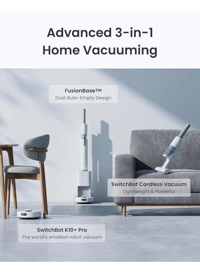 SwitchBot K10+ Pro Combo Robot Vacuum with Dual Auto-Empty Dock for 70 Days of Cleaning, Cordless Vacuum Cleaner with LED Headlights for Household Pet Hair, 45dB Ultra Quiet, Compatible. - Image 2