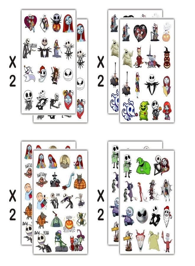 fancigo 8 Sheets Nightmare Temporary Tattoos Stickers for Kids, Nightmare Party Supplies for Kids Birthday Decorations - Image 2