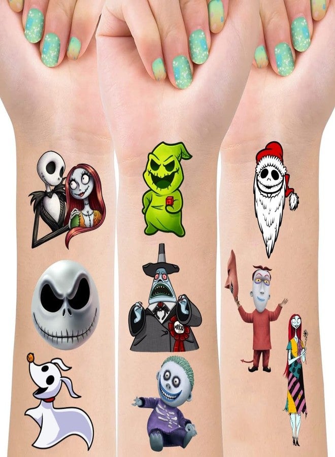 fancigo 8 Sheets Nightmare Temporary Tattoos Stickers for Kids, Nightmare Party Supplies for Kids Birthday Decorations - Image 1