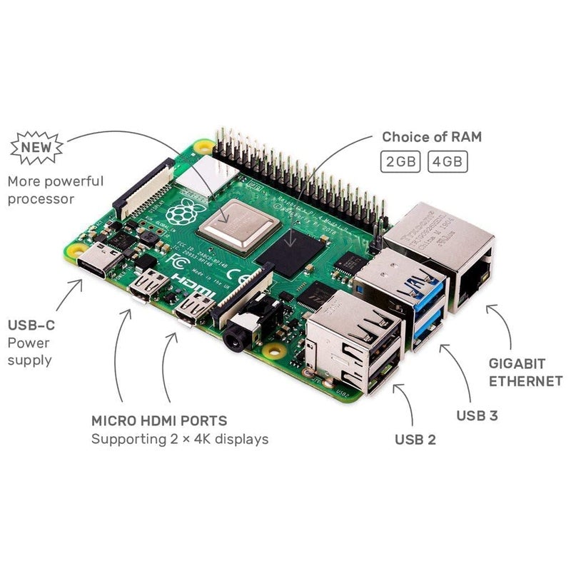 Raspberry Pi حاسوب Raspberry Pi 4 طراز B 8GB كمبيوتر لوحي مناسب لبناء كمبيوتر صغير/روبوت ذكي/وحدة تحكم ألعاب/محطة عمل/مركز وسائط/إلخ. - Image 2