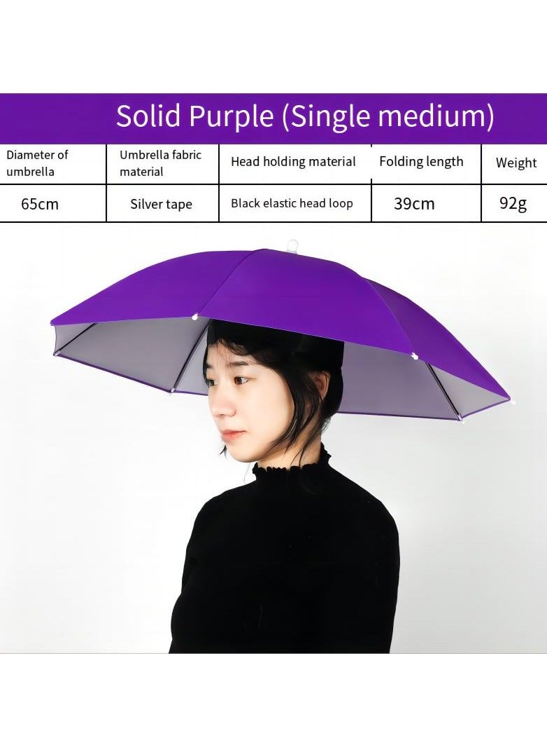 Generic Umbrella Hat Fishing Folding Adjustable Sun Rain Cap, Free Cap for Adults Children, Anti-UV Waterproof Headwear Gardening Golf Sunshade Outdoor
