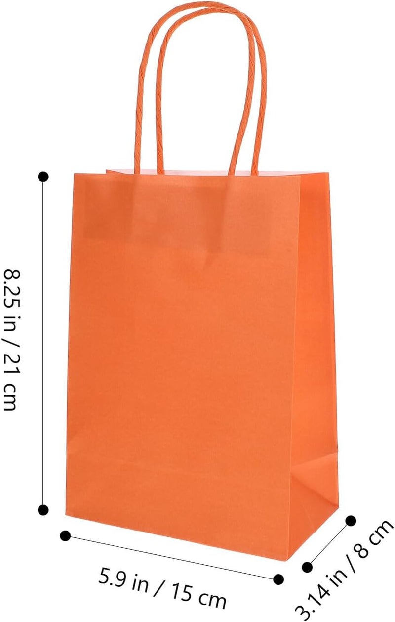 HOODANCOS 12pcs Colorful Kraft Paper Bags with Handles Assorted Candy Wrapping Bags for Party Favor Lightweight Reusable Goodie for Birthday and Holiday Packaging - Image 2