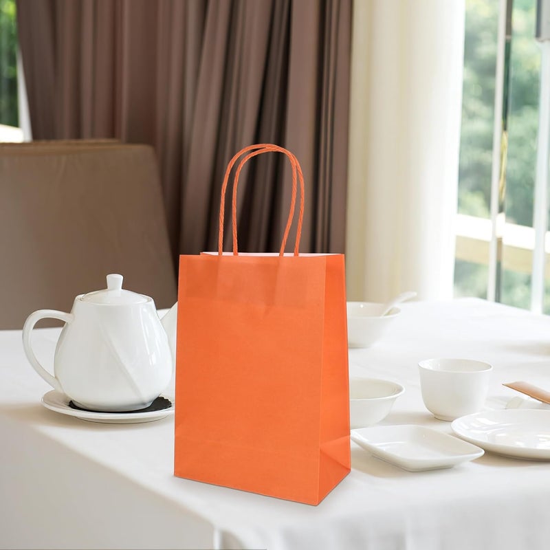HOODANCOS 12pcs Colorful Kraft Paper Bags with Handles Assorted Candy Wrapping Bags for Party Favor Lightweight Reusable Goodie for Birthday and Holiday Packaging - Image 5