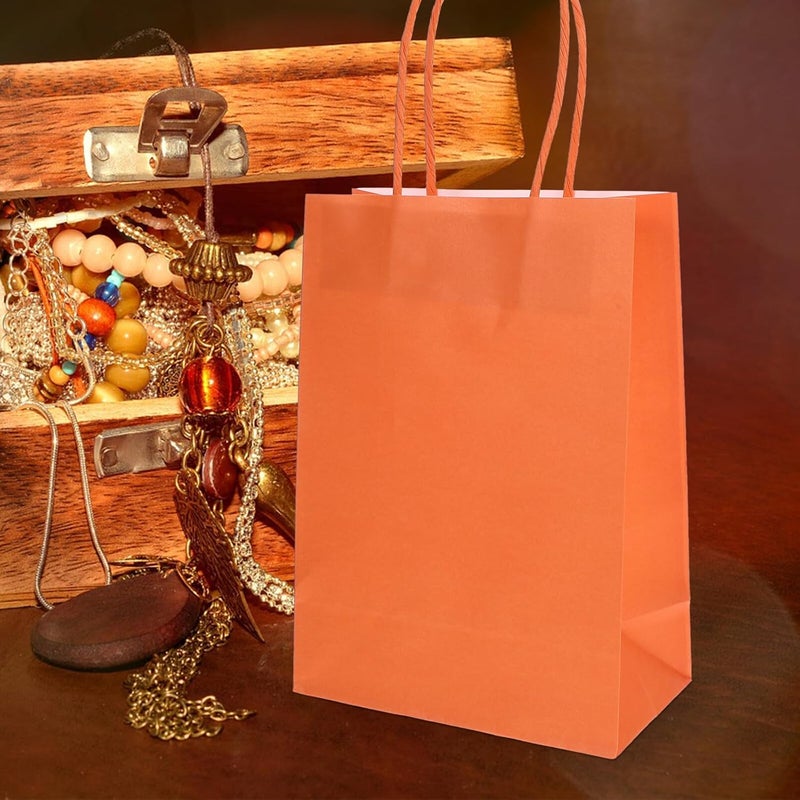 HOODANCOS 12pcs Colorful Kraft Paper Bags with Handles Assorted Candy Wrapping Bags for Party Favor Lightweight Reusable Goodie for Birthday and Holiday Packaging - Image 3