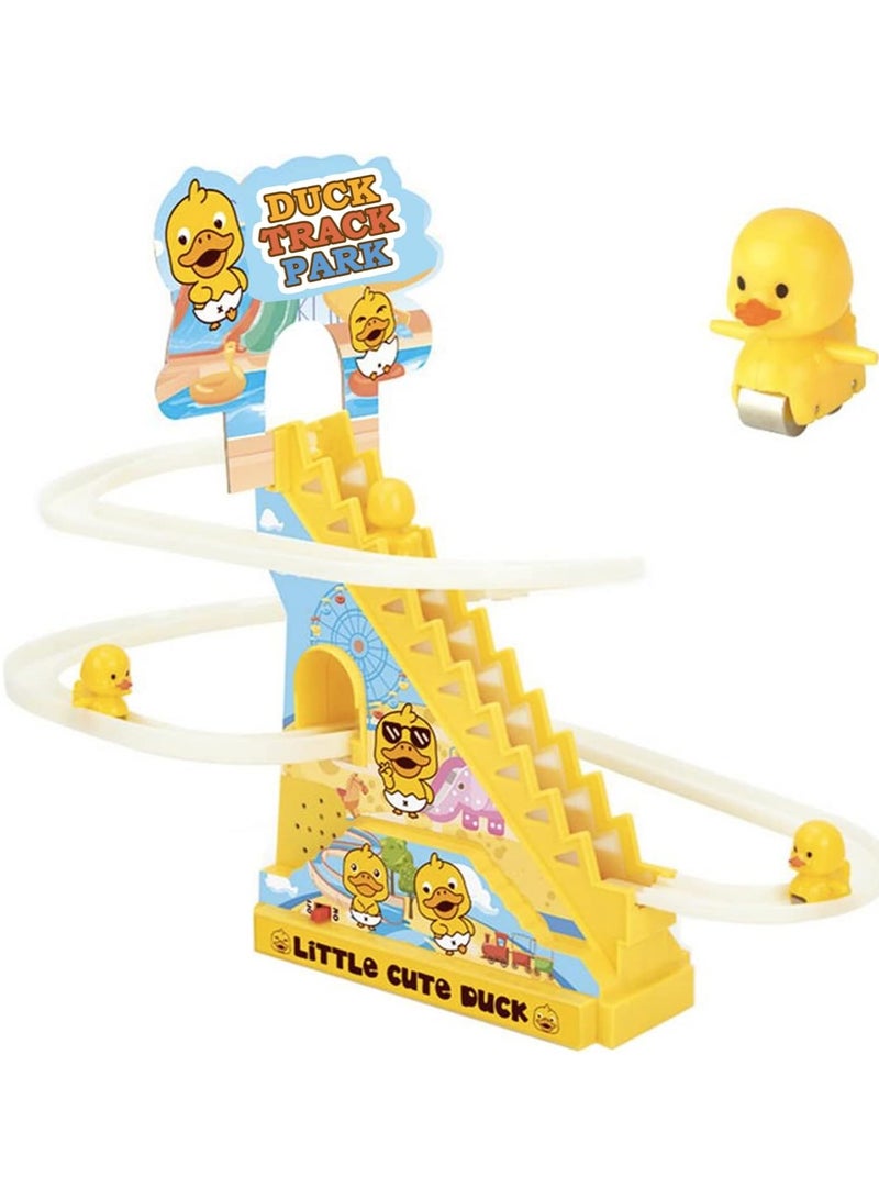 Kidology Kids Electric Stair Climbing Track Toy, Spinning Duck Toys with Flashing Lights and Music for Toddler Boys Girls (Track and 3 Ducks) - Image 3