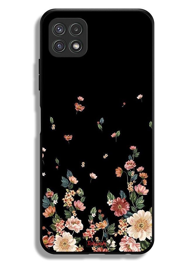 Tolwak Samsung Galaxy A22 5G Protective Case Cover Small Flowers In Bottom - Image 1
