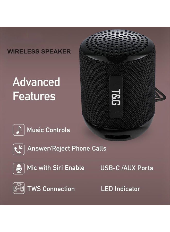 Portable Mini Bluetooth Speaker - Wireless Outdoor Subwoofer, USB and Card Support, Hands-free Calling, Perfect for Car, Cell Phone and Computer (Black)  - Image 5