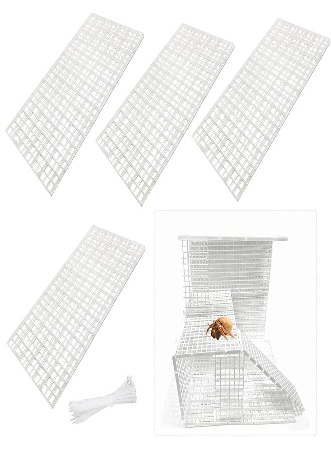 TTFdacai 4 Pcs Hermit Crab Climbing Toys Hermit Crabs Climbing Wall Reptile Habitat Grid DIY Mesh Hermit Crab Ladder Hermit Crab Climbing Grids for Hermit Crabs, Turtles, Tarantulas, Lizards - Image 1