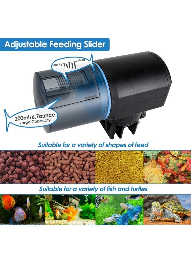 Lukovee Automatic Fish Feeder,New Generation Feeding Time Display USB Rechargeable Timer Moisture-Proof Aquarium or Fish Tank Food Dispenser with 200ML Large Capacity for Vacation Weekend Holiday,Blue - Image 4