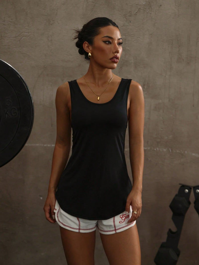 Women's Mesh Breathable Yoga Fitness Running Tank Top - Long Length Sleeveless Vest - Image 4