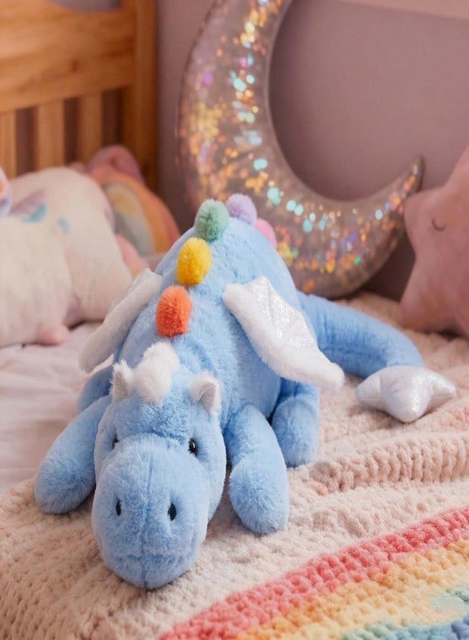 ARELUX Large 50in 3Lb Cute Dragon Stuffed Animals Plush Toy Soft Sky Blue Pterosaur Plushie Giant Fuzzy Dinosaur Pillow Plushies with White Wings Cuddly for Friends - Image 4