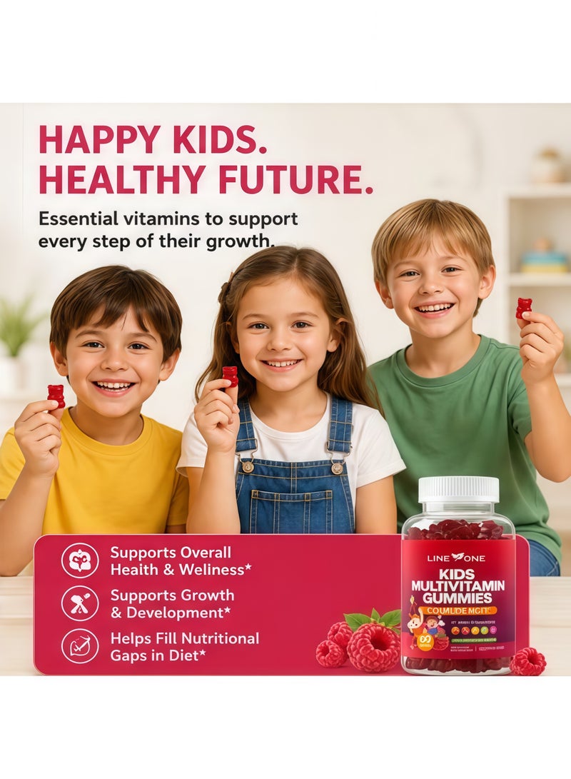 LINE ONE 🍓 Line One Kids Multivitamin Gummies | Natural Raspberry Flavor, Immune Support, Brain & Bone Health, Gluten-Free, Nurture Your Child’s Growth Every Step - Image 5